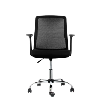 Silla Operativa Cubel Media Base Cromada  Brazo Fijo