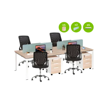 Combo muebles de Oficina: Estación de Trabajo para 4 personas