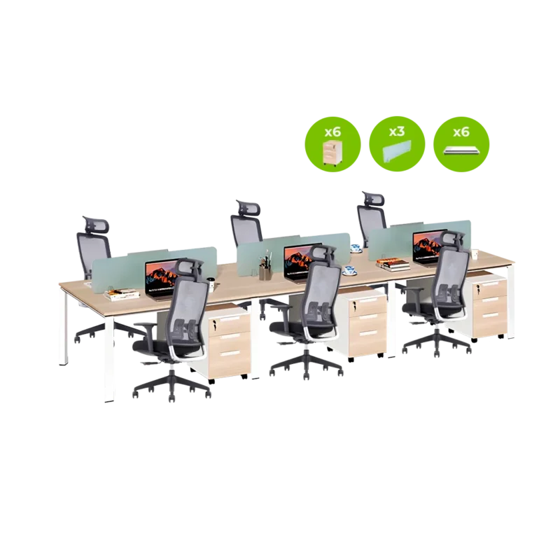 Combo muebles de Oficina: Estación de Trabajo para 6 personas