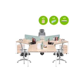 Combo muebles de Oficina: Estación de Trabajo para 3 personas